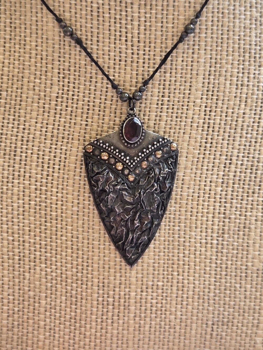 Vintage Sterling And Garnet Necklace.